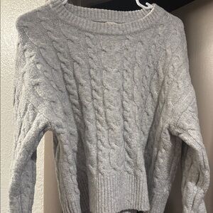 A New Day Woman’s Light Gray Cable Knit Sweater